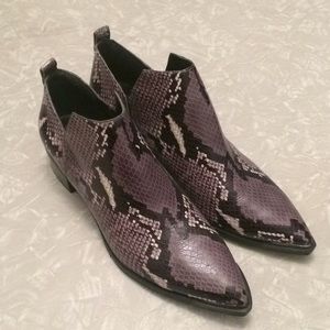 Marc Fisher LTD Black Leather Snakeskin Booties